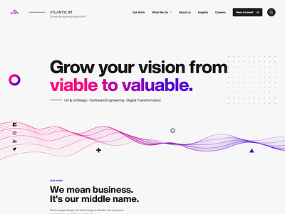 Digital Agency Home Page clean colorful desktop feed flat geometric geometry gradient gradient design homepage minimal modern off canvas photos projects simple videos
