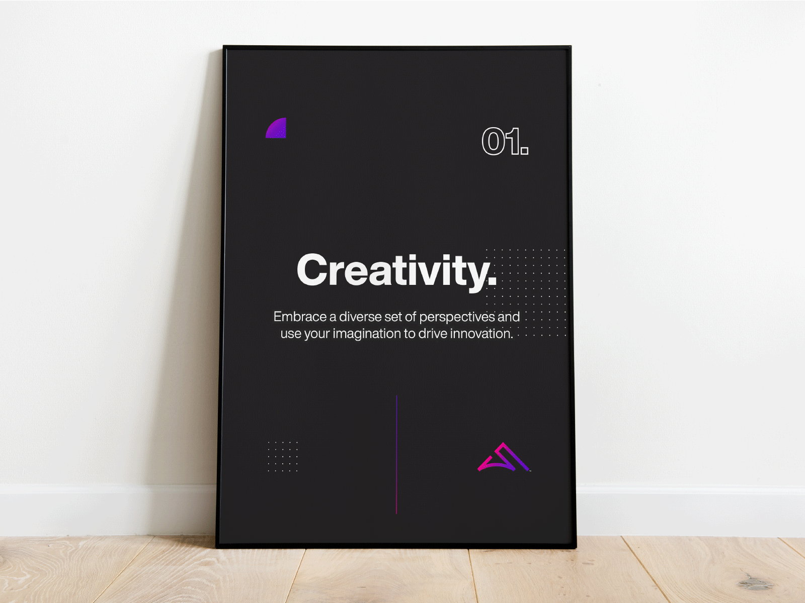 Digital Agency – Brand Values Posters animated animatedgif black clean energy flat gradient minimal modern poster posters purpose simple values video