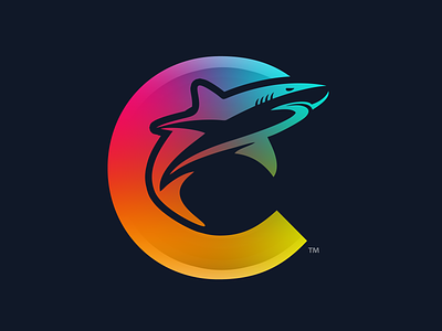 ColorShark - Branding Logo branding branding and identity clean colorful dark icon lettering logo shark simple spectrum vibrant