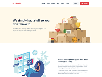 Moving Company - About clean colorful desktop flat minimal modern simple