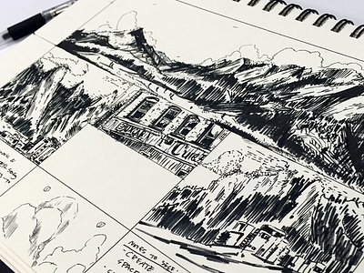 Early Draft | Boulder Drawing boulder brush drawing illustration ink pen sketch
