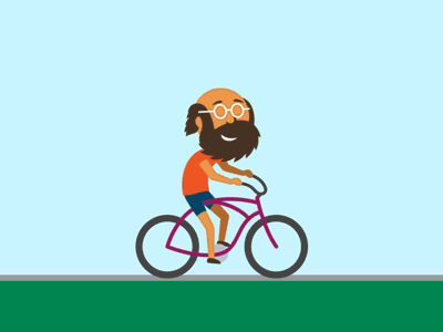 Bike Characters bicycle bike cartoon exploration geometric process ride rider scene simple study vector