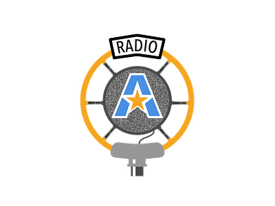 Uta Radio Logo Design mic radio retro uta