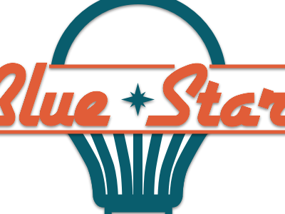 Blue Star Logo blue construction conversion led lightbulb star