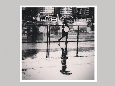 s_5 black and white photograph rain reflection