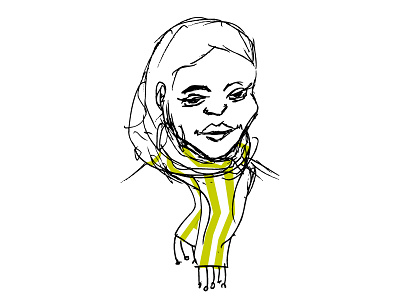 Scarf illustration illustrator lg pencil scarf sketch woman