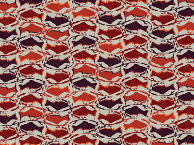Rubber Stamp Print fish pattern print surface