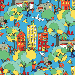 Town Print illustration pattern print surface