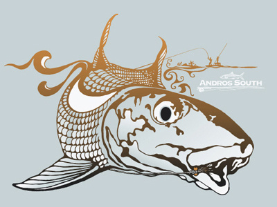 Bonefish Tee Illustration bone fish illustration screen print