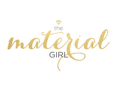 Material Girl Fashion Blog Logo blog blogger branding fashion freelance gold graphic design graphics illustration lettering logo vector