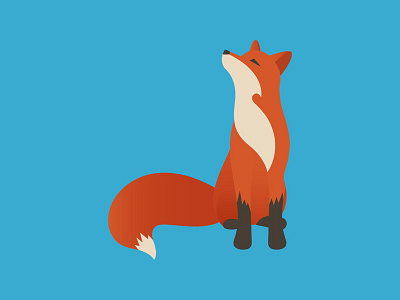 Tod blue color design flat fox graphic illustration orange vector