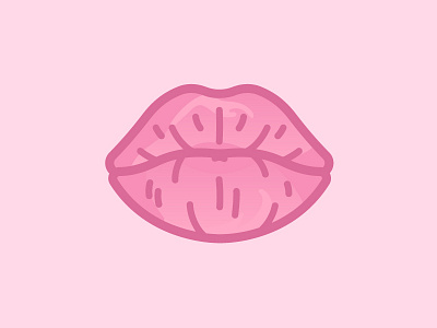 Pucker color design flat graphic illustration kiss lips pink pucker vector