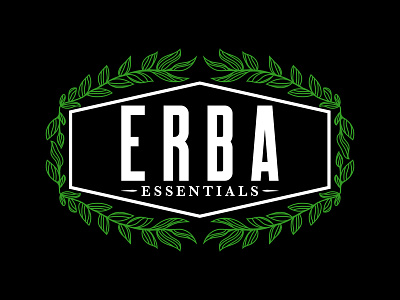 Erba Essentials Logo branding california cbd color design essentials flat graphic graphic design icon illustration leaves lettering logo marijuana typography vector