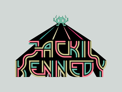 Jackii Kennedy Logo alien branding california color design flat graphic graphic design icon illustration lettering logo music neon retro retro design texture typography vector vintage