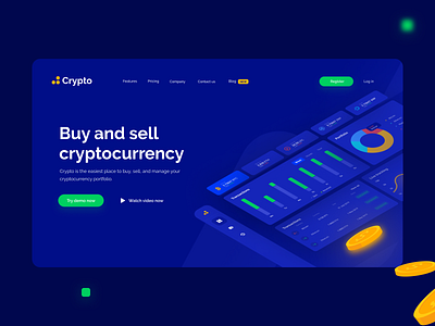 Cryptocurrency Wallet - Landing page clean crypto cryptocurrency dashboard figma landing landingpage leonardophoenix product product page shot ui ux web