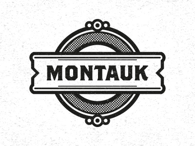 Montauk Badge'r badge logo mark montauk texture bar wip