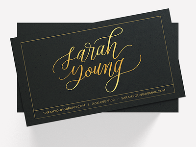 Custom Calligraphy Business Card business card calligraphy foil gold gold foil lettering stationery