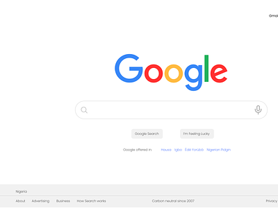 Google search page design ui
