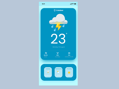 Weather Interface app design ui ux