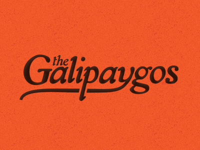The Galipaygos band black logo orange typography