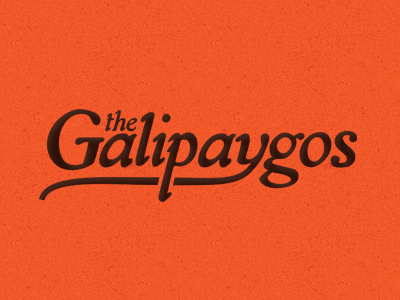 The Galipaygos band logo typography orange black