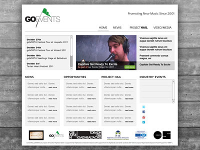 Mockup for goEVENTS mockup mono website