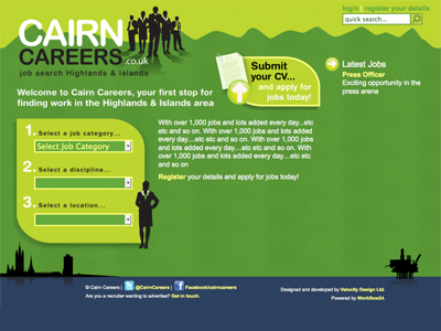 Cairn Careers highlands job search website