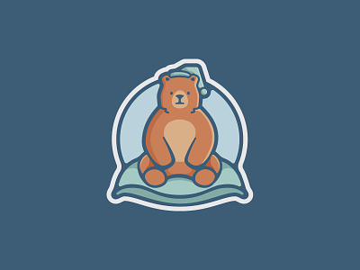 Sleepy Bear bear blue design mark