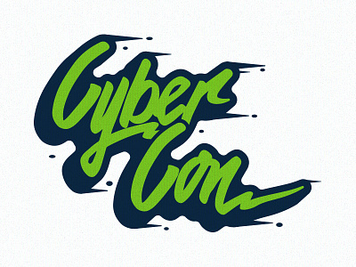 CyberCon happy lettering logo logo mark typography