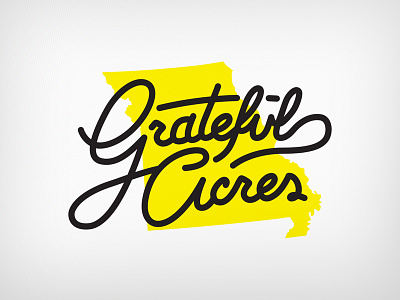 Grateful Acres Logo acres emblem grateful logo missouri mug typography yellow