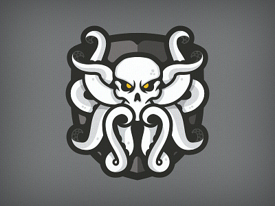 Octopus Jolly Roger badge branding crest emblem jolly roger logo logo mark mascot octopus pirate shield skull