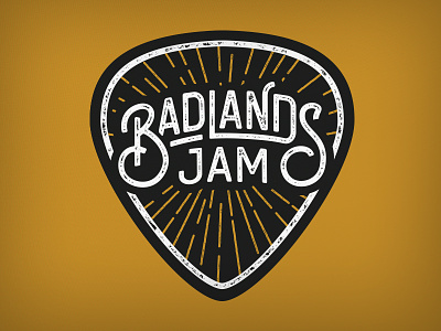Badland Jam v2 band band logo black branding emblem gold lettering logo logo mark typography