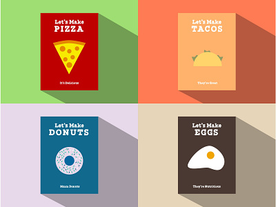 Delicious Posters art colorblock flat illustration minimalist poster recipes