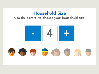 Family picker UI illustration people picker slider ui