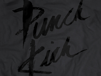 Punchkick t-shirt script concept (final) apparel calligraphy graphic design hand drawn typography