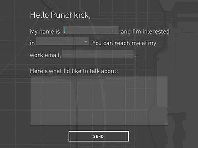 Punchkick Hello Form fields form interface ui website