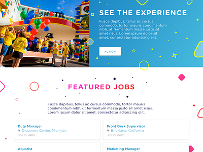 Amusement Park Jobs Page jobs ui web whimsical