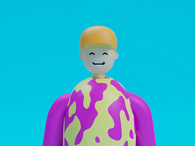 Smiling man 3D illustration