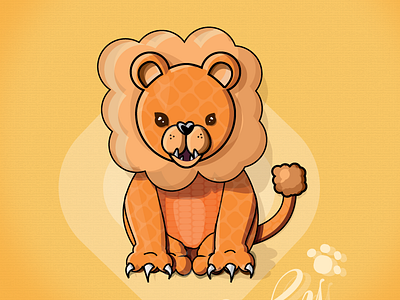 Lyly the Lion character design illustration lion orange pattern texture
