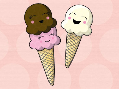 Ice Cream Friends characters cute happy ice cream