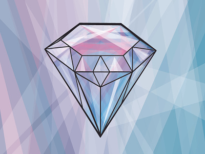 Reflect diamond gem geometric reflective stone