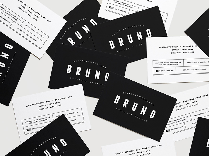 Epicerie Bruno Business Card grocery dark simple visit card traditional epicerie fine epicerie business card