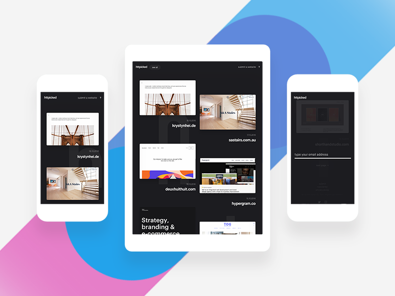 httpicked.com mobile refresh clean featured awards webdesign websites gallery daily inspiration minimal