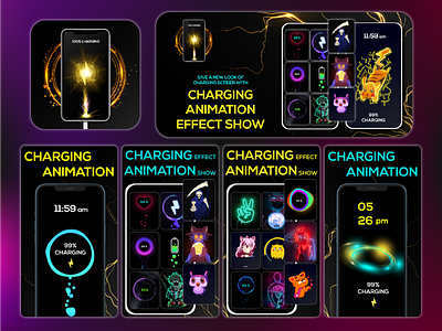 Charging Animation App UI/UX branding design graphic design illustration ui ux vector