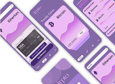 Crypto app UI Design app branding design graphic design typography ui ux