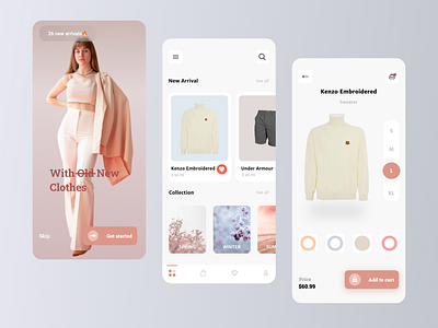 Clothing E-commerce App design logo ui ux vector