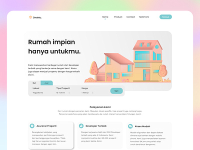 Omahku - Real Estate Landing Page appartment design desktop exploration home homepage house landing page minimalist property real estate ui webdesign