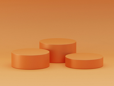 3D Orange Podium 3d design graphic design mockup pedestel podium ui ux