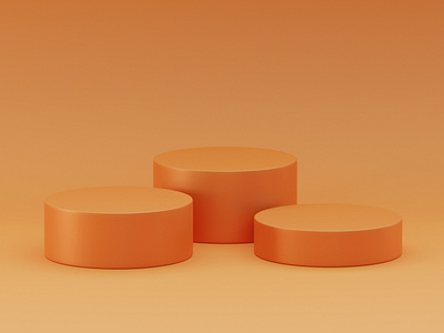 3D Orange Podium