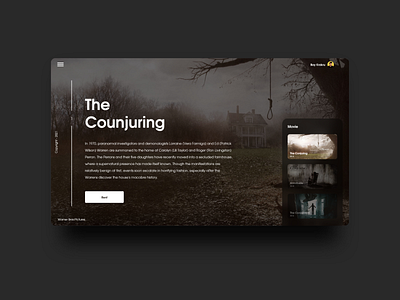 #023 The Conjuring Website UI design design inspiration landingpage movie the conjuring ui ux